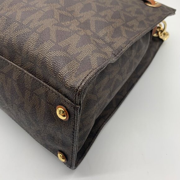 Michael Kors Brown Logo Print Large Hamilton Tote - Picture 7 of 10